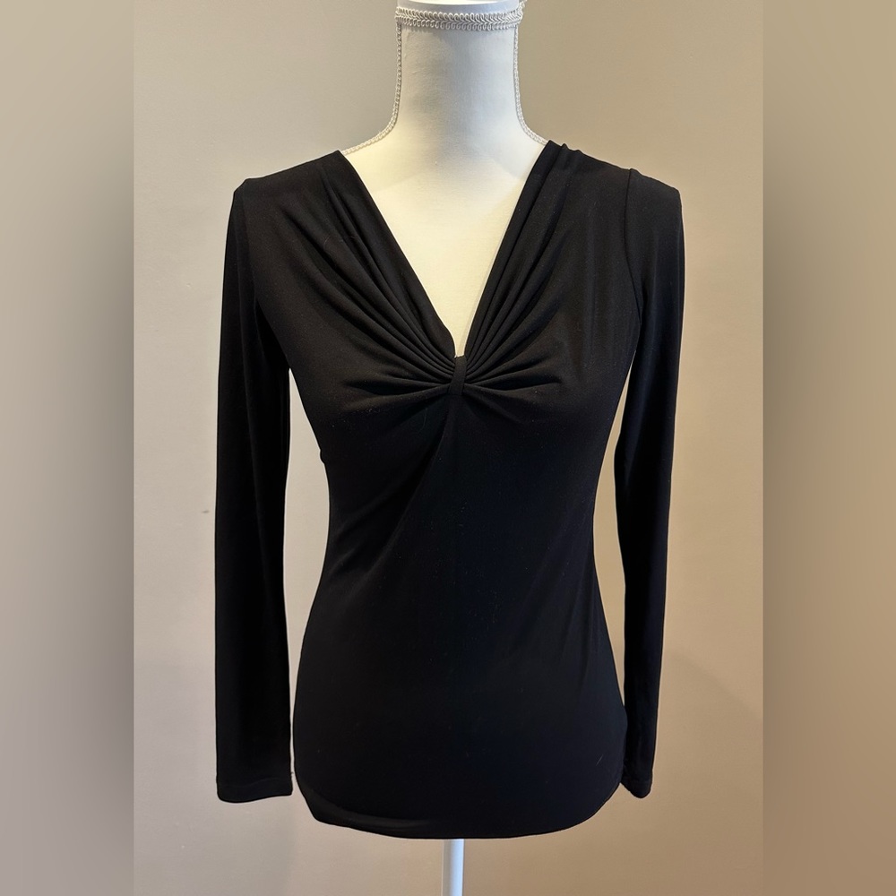 NY & Co Black V-Neck Top